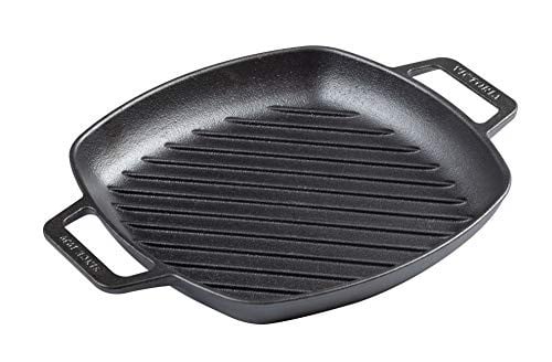 Victoria Cast Iron Square Grill Pan with Double Loop Handles 10" Deal
