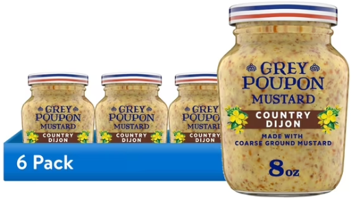 Grey Poupon Country Dijon Coarse Ground Mustard 8 oz. Jar 6-Pack Deal