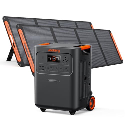 Jackery HomePower 3600 Plus Portable Power Station with 2x 200W Solar Panels, 3600W AC Output, 3584Wh LFP Solar Generator