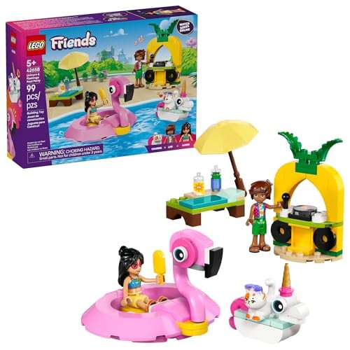 LEGO Friends Unicorn & Flamingo Pool Party Building Toy (42658) 99-Piece