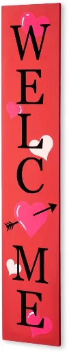36" Valentine’s Wooden Welcome Porch Sign