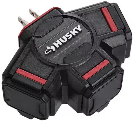 Husky 3-Outlet Power Hub Extension Cord Adapter