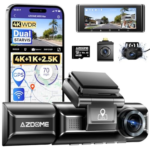 AZDOME M550 Max 3 Channel WiFi Dash Cam (4K+2.5K+1080P) Deal