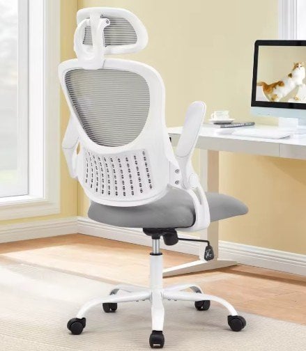 JHK Mesh Ergonomic Office Chair with Adjustable Headrest Flip-Up Arms & Lumbar Support (Black) Deal