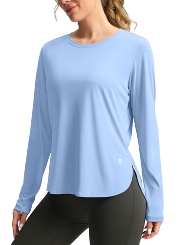 Women's Sun Shirts UPF 50+ Long Sleeve UV Protection Shirt Lightweight Quick Dry Workout Hiking Tops (Haze Blue, S) Deal