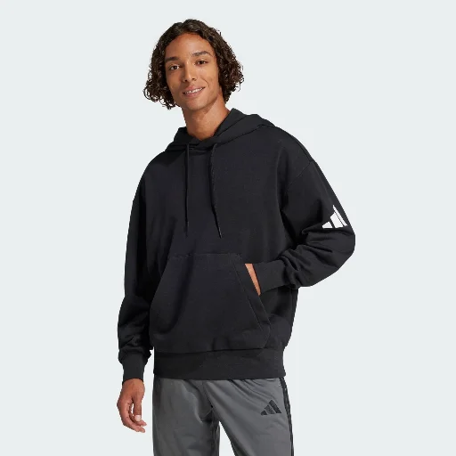 Adidas Men Essentials Loose-Fit 3 Bar Logo French Terry Hoodie Deal