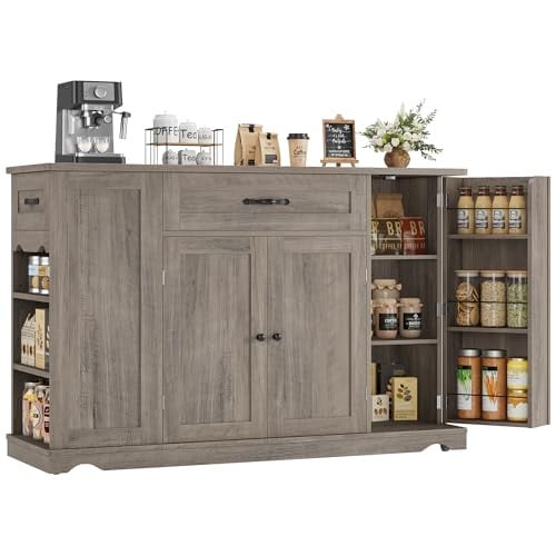 HOSTACK 47" Kitchen Island Cart with Storage Deal