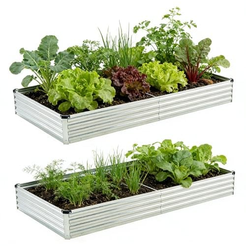 Foxlang 8x4x1ft (2 PCS) Galvanized Raised Garden Bed Deal