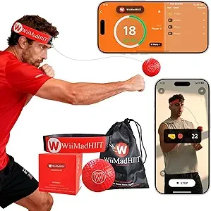 Boxing Reflex Ball with Punch Counter App Red