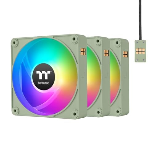 Thermaltake CT140 EX ARGB Reverse PC Cooling Fan Matcha Green 3-Fan Pack Deal
