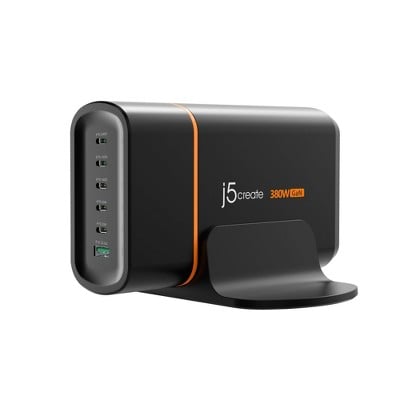 j5create 380W 6-Port GaN USB-C Fast Charging Station