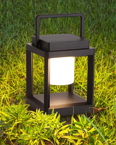 DAKAFUL Outdoor Solar & USB Rechargeable LED Table/Hanging Lamp w/ 3 Brightness Modes (Black) Deal