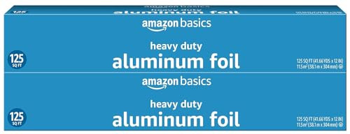 Amazon Basics Heavy Duty Aluminum Foil, 125 Sq Ft, 2-Pack