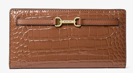 Final Sale: Michael Kors Carson Large Crocodile Embossed Wallet Deal