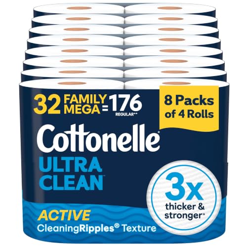 Cottonelle Ultra Clean Family Mega Rolls Toilet Paper, 32-Pack, 353 Sheets