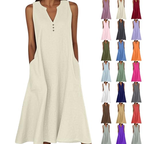 Linen Sleeveless Maxi Dress  