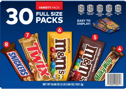 Mars Full Size Chocolate Candy Bars, Variety Pack, 30 pk Deal