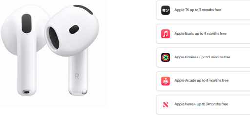 Apple AirPods 4 Wireless Earbuds w/ Active Noise Cancellation & 5 Free Offers