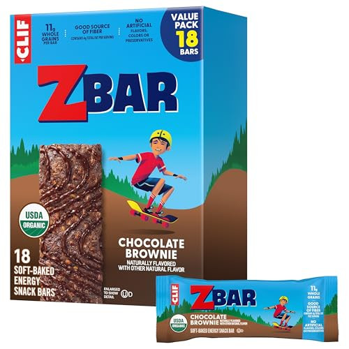 CLIF Kids' ZBar Organic Snack Bars 18-Pack 1.27-Oz (Chocolate Brownie)