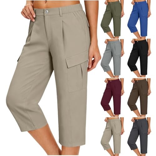 Cargo Capris with Pockets Lightweight Quick Dry  