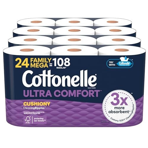 Cottonelle Ultra Comfort Toilet Paper 2x 24 Family Mega Rolls