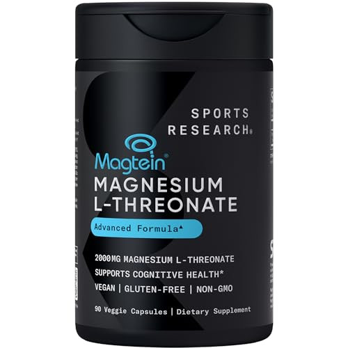 Sports Research Magtein 2000mg Magnesium L-Threonate Veggie Capsules 90-Count