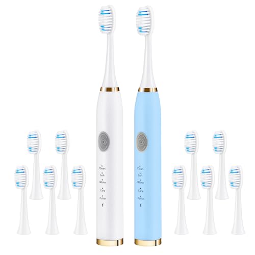 Electric Toothbrush 2-Pack with 10 Replacement Heads Deal