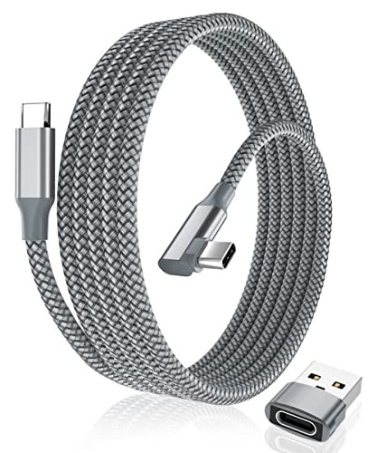 Elebase 10' Right Angle 100W USBC Charger Cable w/ USB Adapter