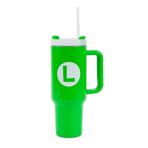 Pyramid America Super Mario Bros. Luigi / Peach Icon 40-oz. Metal Travel Tumbler