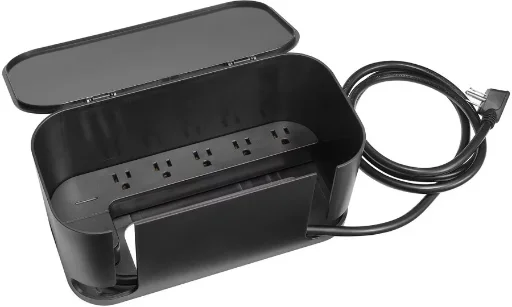 Globe PowerHub Electric Cord Management Box w/ Surge Protector Outlet (Black) Deal