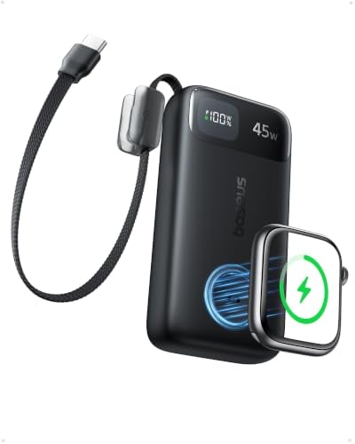 Baseus Compact 10000mAh 45W Portable Power Bank with Built-in 45W USB-C Cable Deal