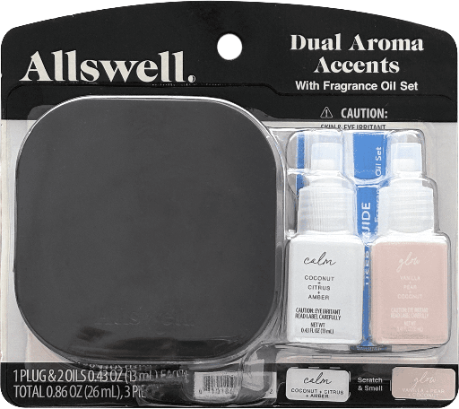 Allswell Dual Plug In Bundle with 2 Oils (Coconut + Citrus + Amber & Vanilla + Pear + Coconut)