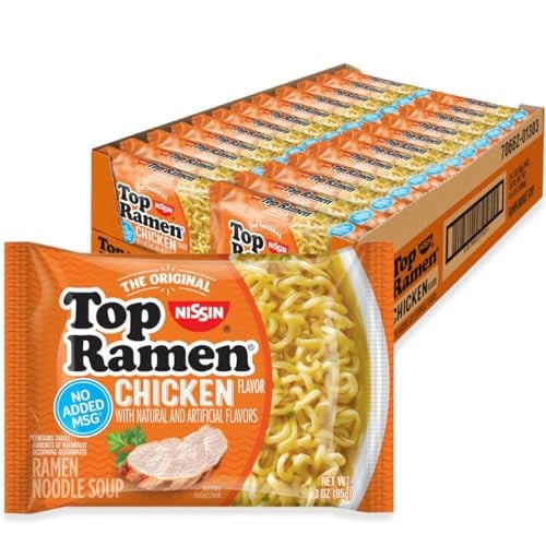 NISSIN Top Ramen Noodle Soup Chicken 24-Pack 3-Oz