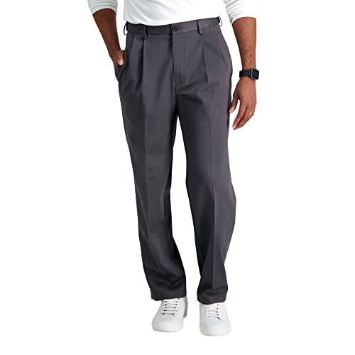 Haggar Men's Premium No-Iron Classic-Fit Expandable-Waist Pleat-Front Pant Deal