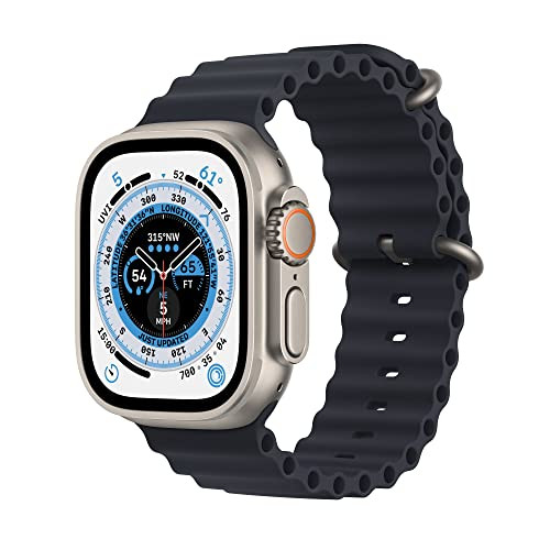 Apple Watch Ultra GPS + Cellular 49mm Titanium Case with Midnight Ocean Band (Renewed Premium) Deal