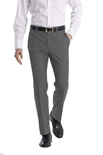 Calvin Klein Men's Modern Fit Flat Front Stretch Dress Pants