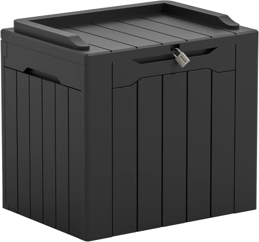 Devoko 32-Gallon Water Resistant Lockable Deck Box With Seat (Black) Deal