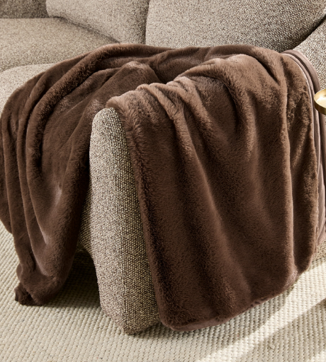 Better Homes & Gardens Brown Faux Fur Ultra Soft Luxury Oversized Throw Blanket 50" x 72" Deal