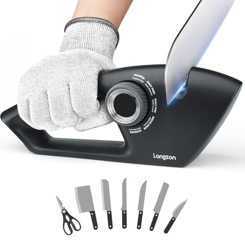 Longzon 6-in-1 5 Stage Knife Sharpener