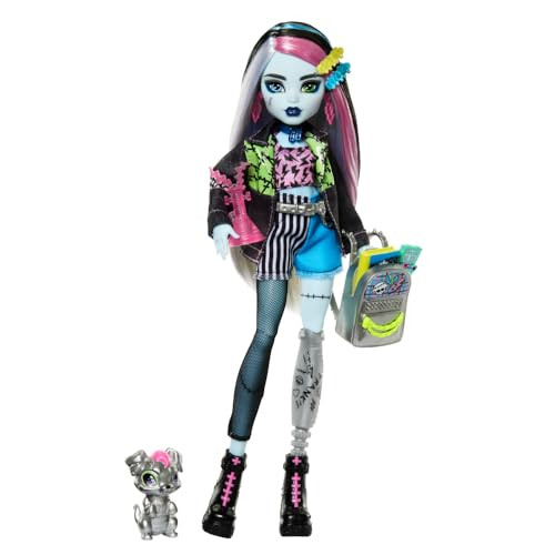 Monster High Frankie Stein Doll with Pet Dog Watzie
