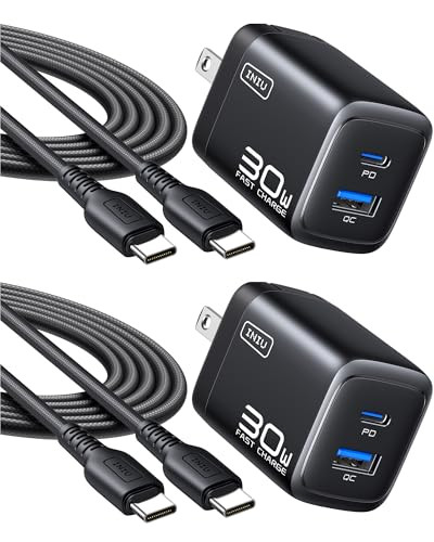 INIU 2-Pack 30W PD Fast Charging USB-C + USB-A Charger Block