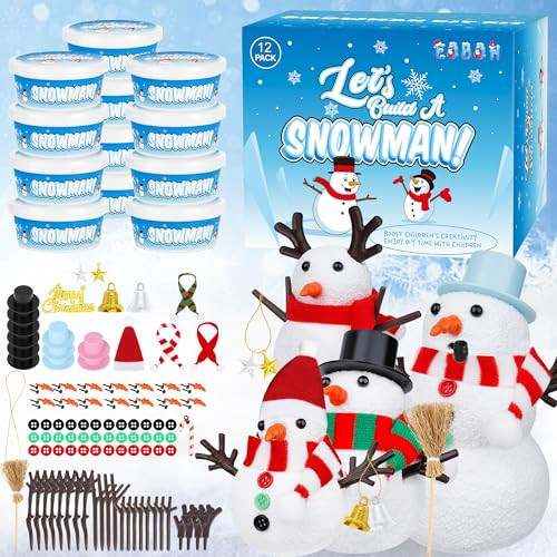 EOBOH Christmas DIY Snowman Crafts 12-Pack