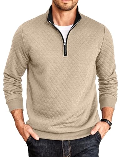 COOFANDY Mens Quarter Zip Pullover Deal