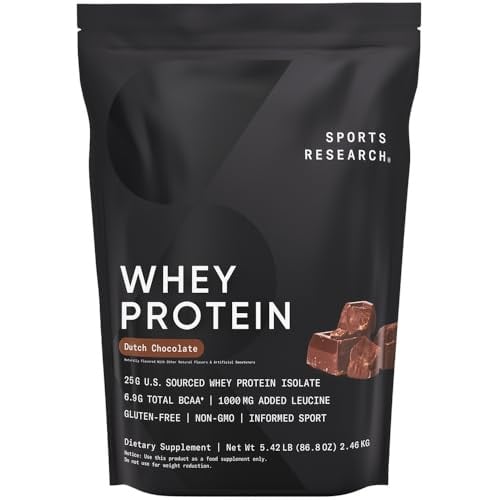 Sports Research Whey Protein Isolate 5lb Dutch Chocolate 60 Servings Deal