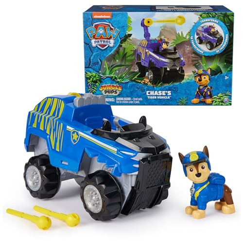 PAW Patrol Jungle Pups Chase Tiger Vehicle Toy Truck with Collectible Action Figure