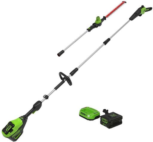 Greenworks 60V 10" Cordless Pole Saw & 20" Pole Hedge Trimmer Combo Kit with 2.0 Ah Battery Deal