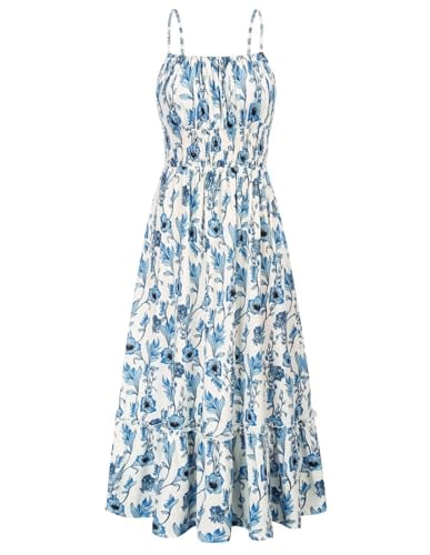 Grace Karin Boho Spaghetti Strap Maxi Dress Casual Beach Floral Summer Sundress Deal