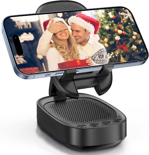 INSSISAIN Adjustable Phone Holder w/ Wireless Bluetooth Speaker