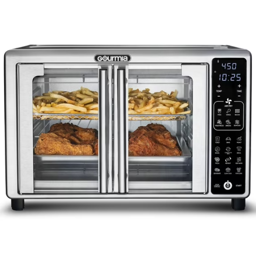 Gourmia French-Door 6-Slice Digital 19 One-Touch Presets Toaster Oven Air Fryer