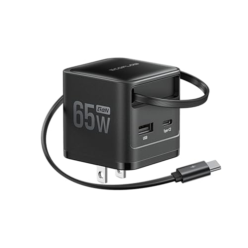 EF ECOFLOW 65W USB C Charger with Retractable Cable
